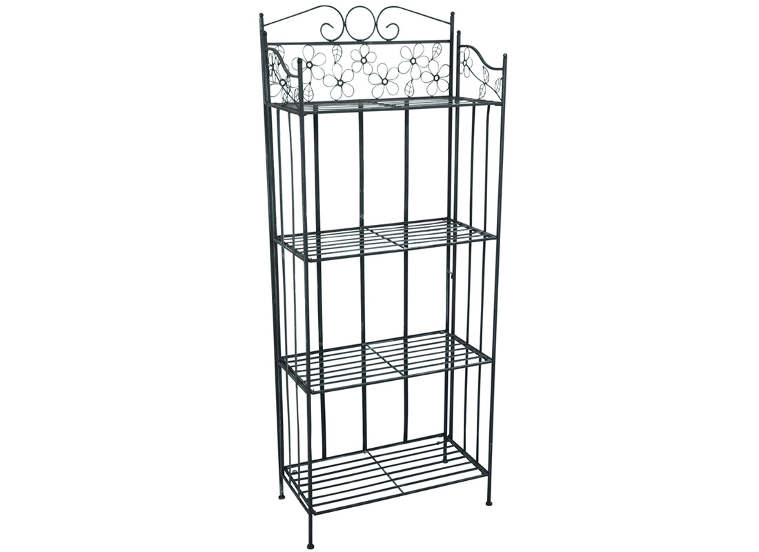 GARTENREGAL grau Metall 150cm Blumenregal Blumentreppe Pflanztreppe